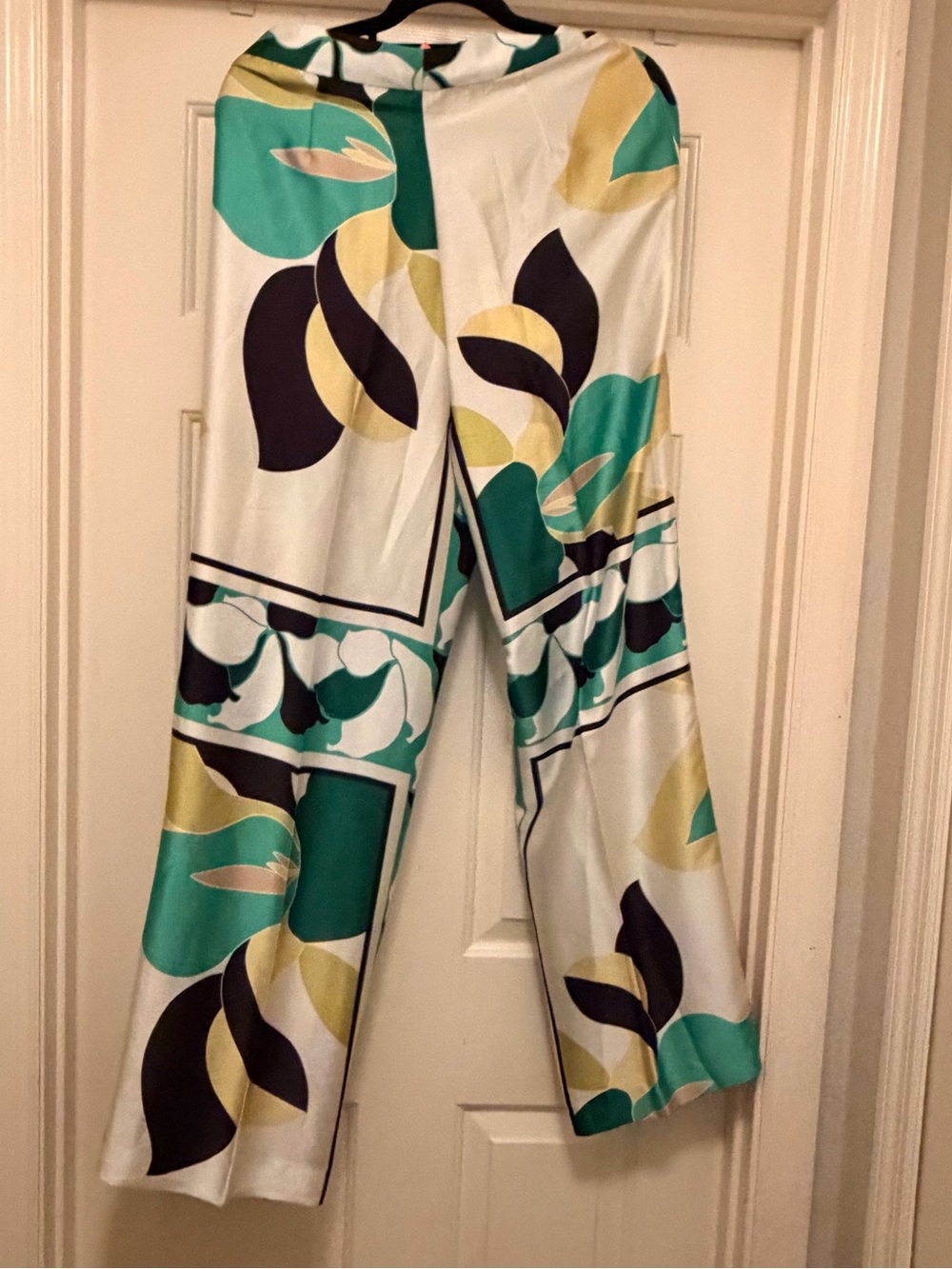 Zara Teal, White & Black Pants
